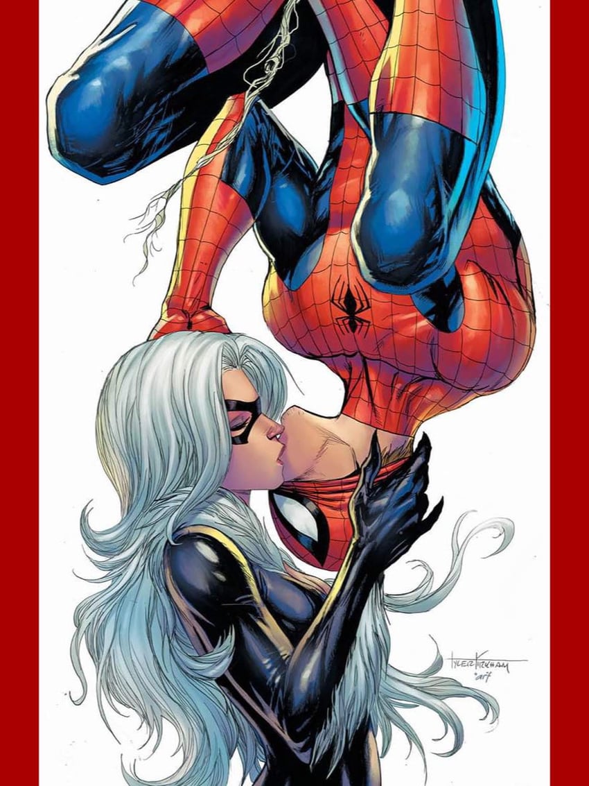 spider-man, black cat, and felicia hardy (marvel and 1 more) drawn by tyler_kirkham