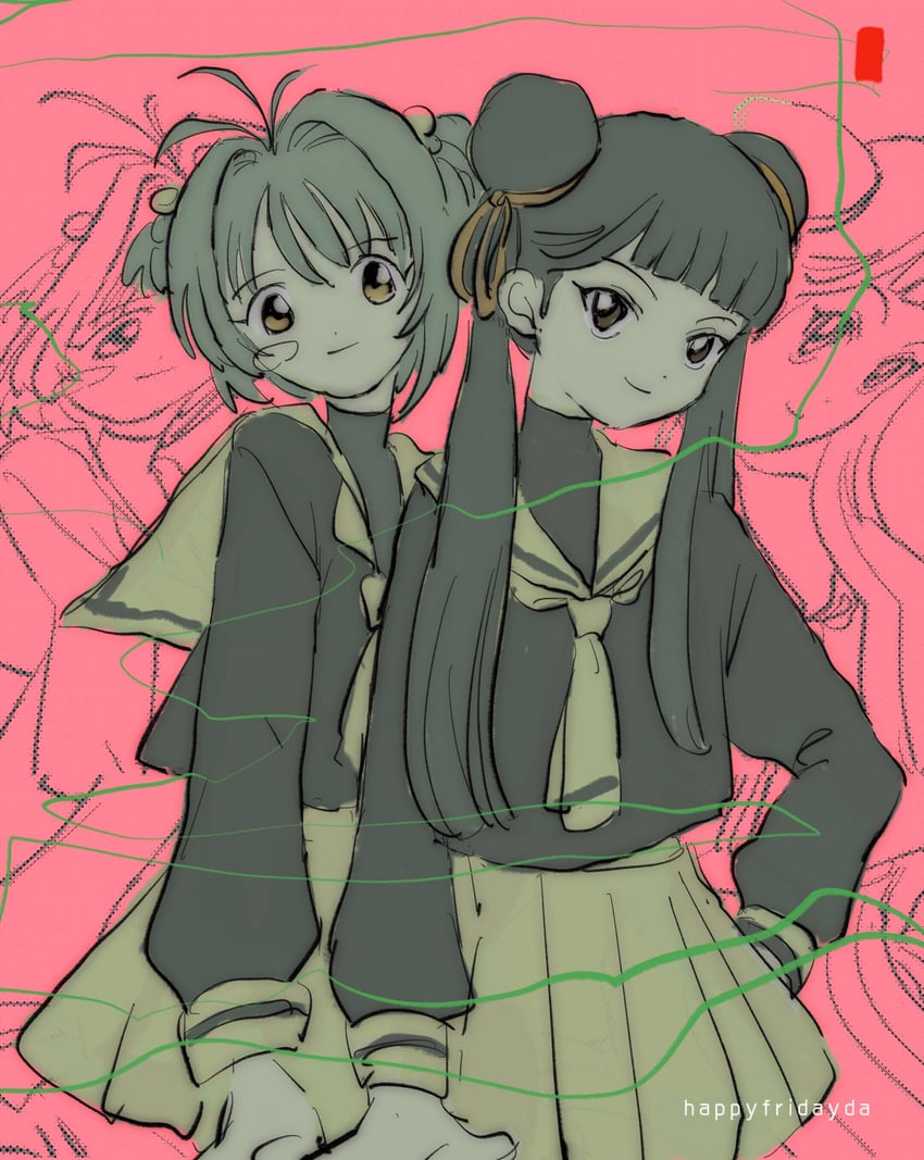 kinomoto sakura and li meiling (cardcaptor sakura) drawn by happyfridayda