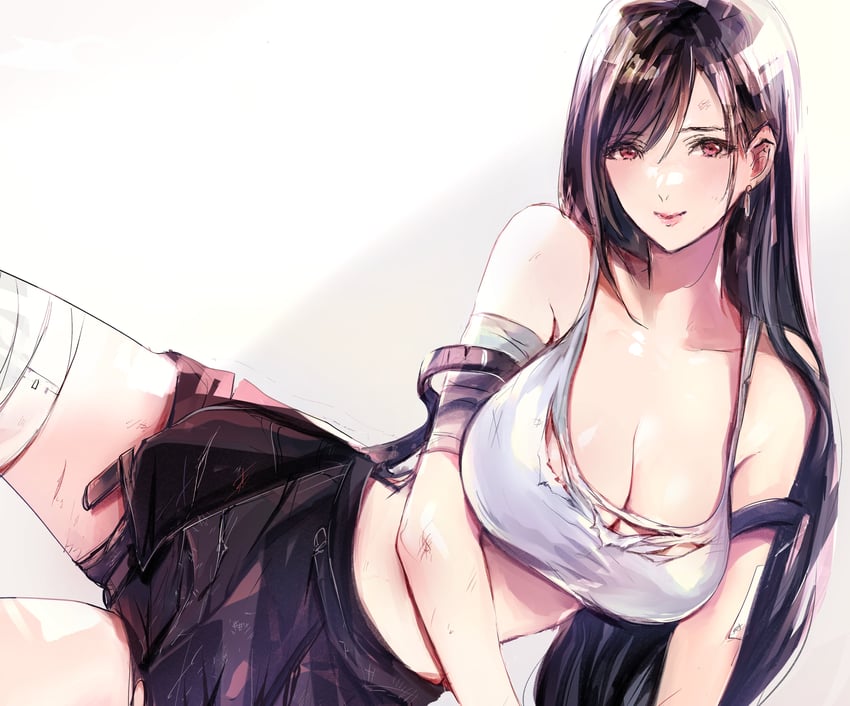 tifa lockhart (final fantasy and 2 more) drawn by shoji_sakura