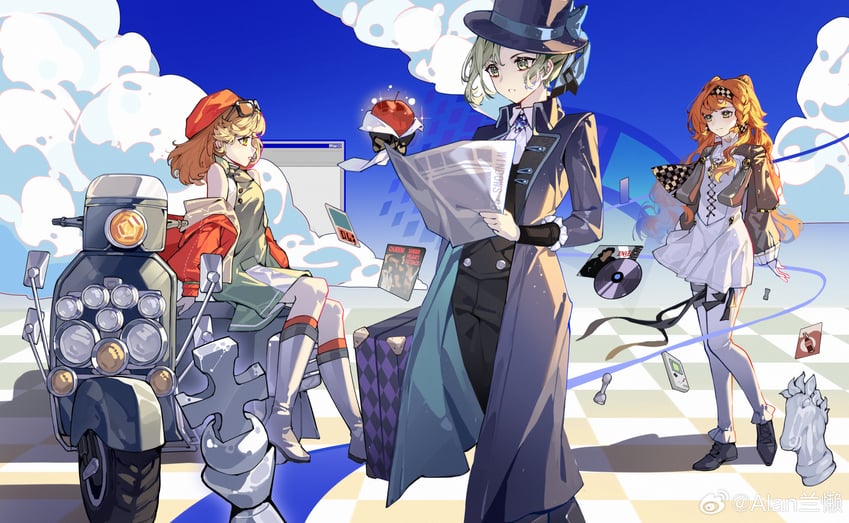 vertin, sonetto, regulus, and apple (reverse:1999 and 3 more) drawn by alan_lan_lan