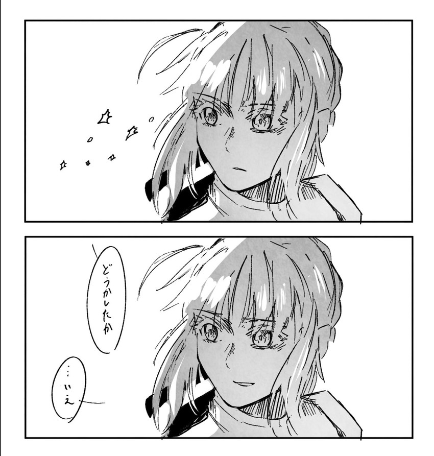 artoria pendragon and saber (fate and 2 more) drawn by yamano_udumi
