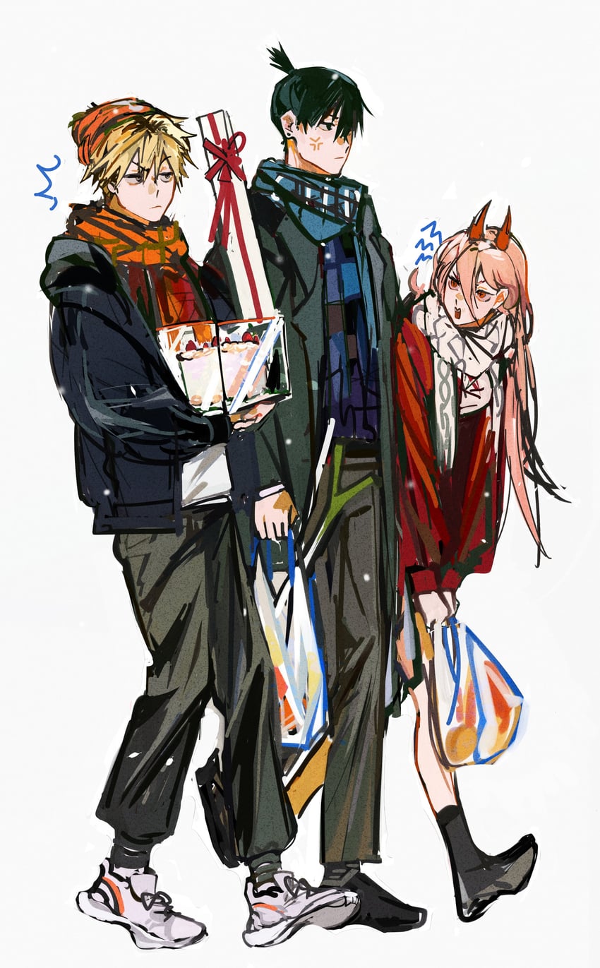 power, denji, and hayakawa aki (chainsaw man) drawn by mkmwyydlp