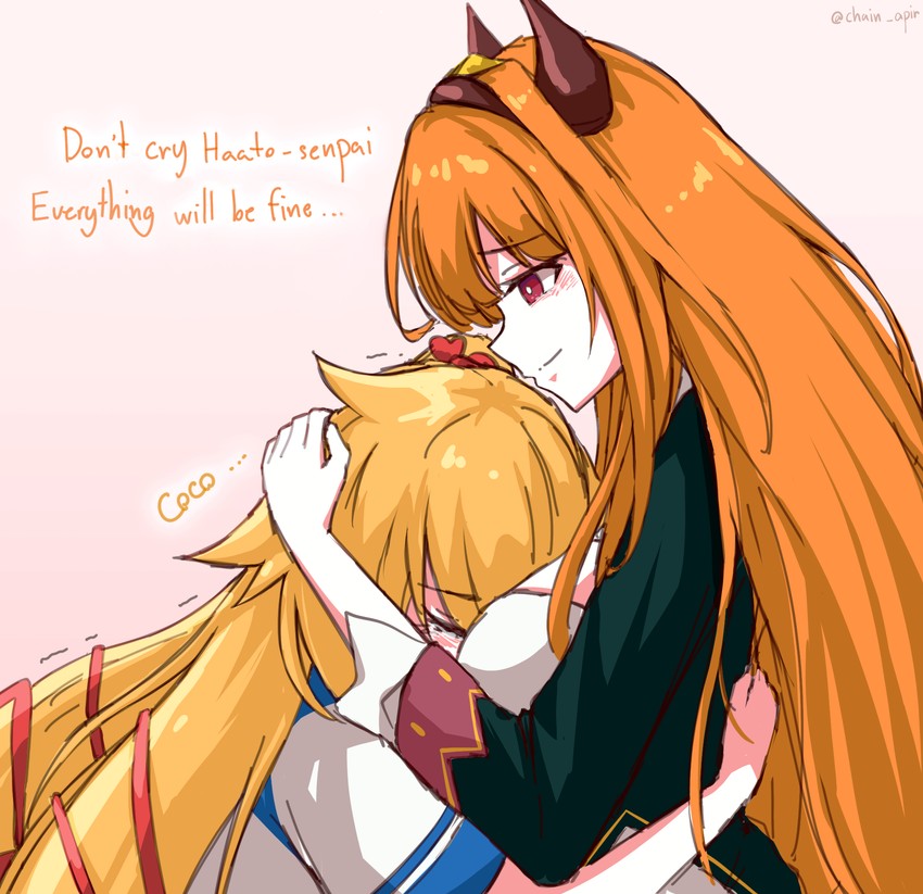 kiryu coco and akai haato (hololive) drawn by chain's