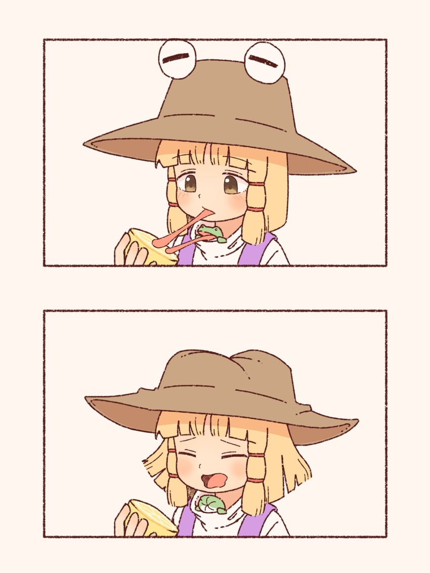 moriya suwako and pyonta (touhou) drawn by hakugomaabura_(kourin1219)