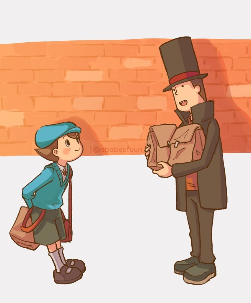 hershel layton and luke triton (professor layton) drawn by abarenbou_bifun