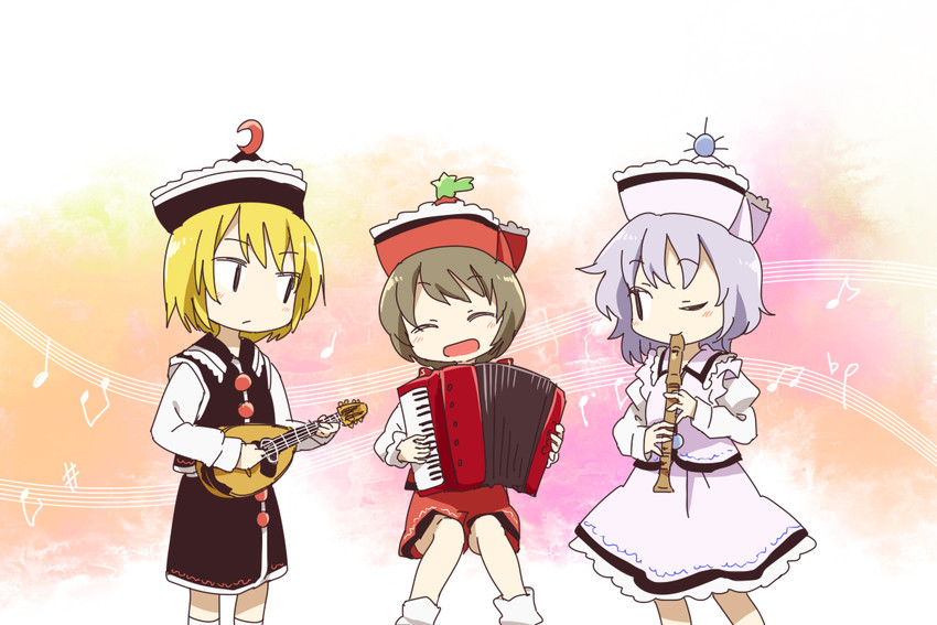 lunasa prismriver, merlin prismriver, and lyrica prismriver (touhou) drawn by yamabuki_(yusuraume)