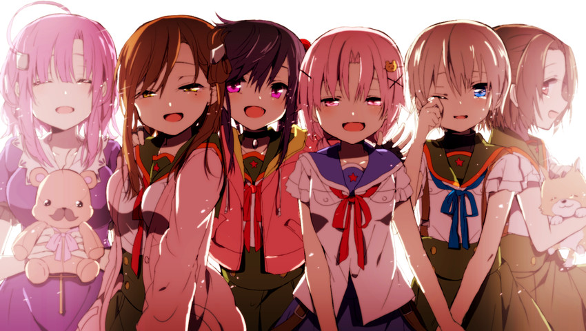ebisuzawa kurumi, takeya yuki, wakasa yuuri, naoki miki, sakura megumi, and 2 more (gakkou gurashi!) drawn by hiiragi_fuyuki