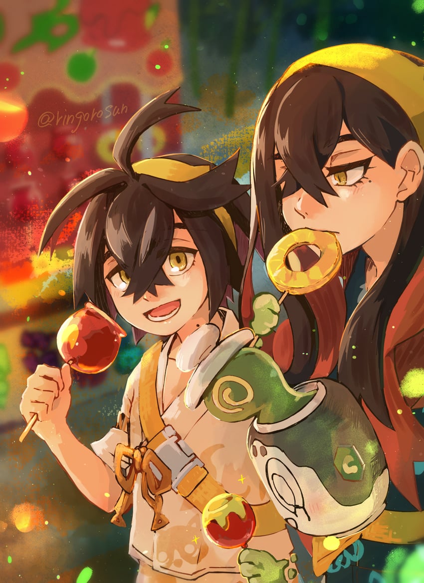 kieran, carmine, and poltchageist (pokemon and 1 more) drawn by ringorowasabi