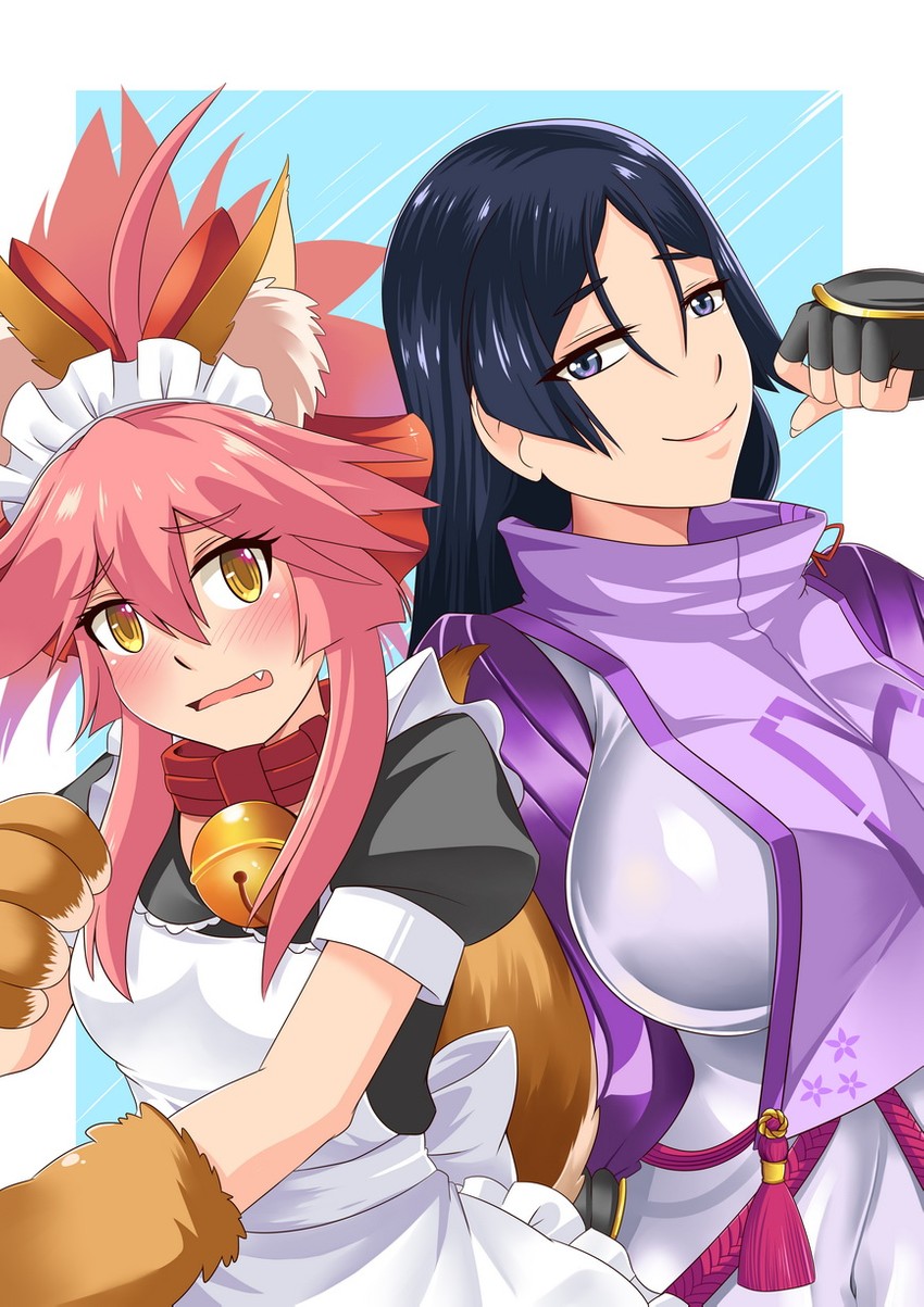 tamamo, minamoto no raikou, and tamamo cat (fate and 1 more) drawn by meierufu