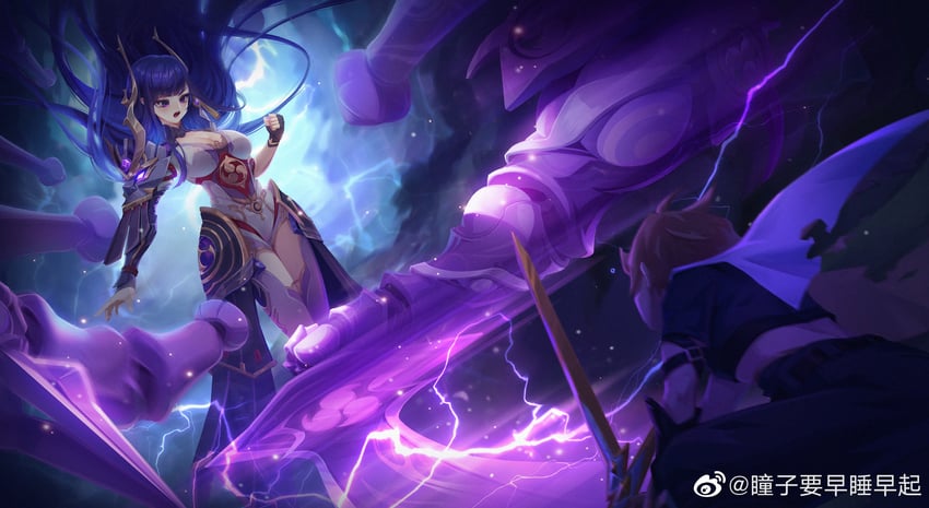 raiden shogun and aether (genshin impact) drawn by weibo_1763437670