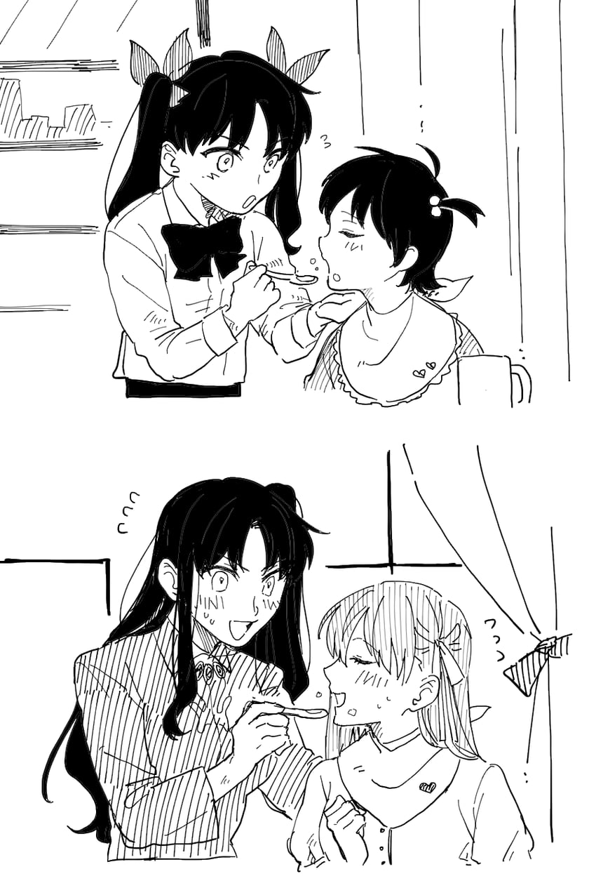 tohsaka rin, matou sakura, and tohsaka sakura (fate and 2 more) drawn by durumi_(4ofo1nf43kuvxkl)