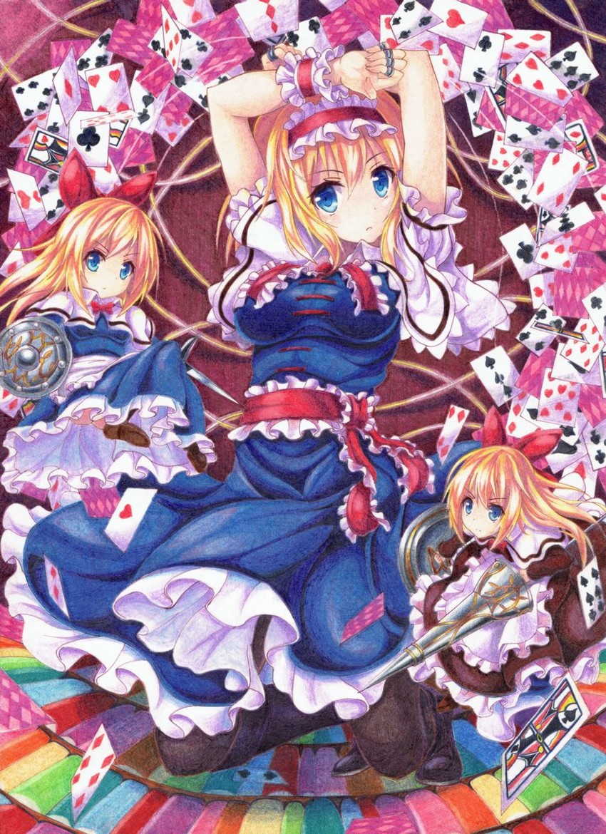 alice margatroid, shanghai doll, and hourai doll (touhou) drawn by kittona