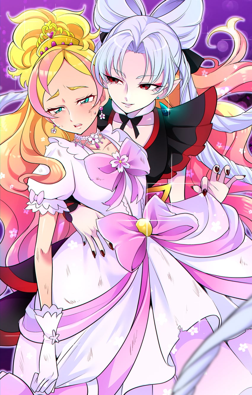 haruno haruka, akagi towa, cure flora, and twilight (precure and 1 more) drawn by mitsuki_tayura