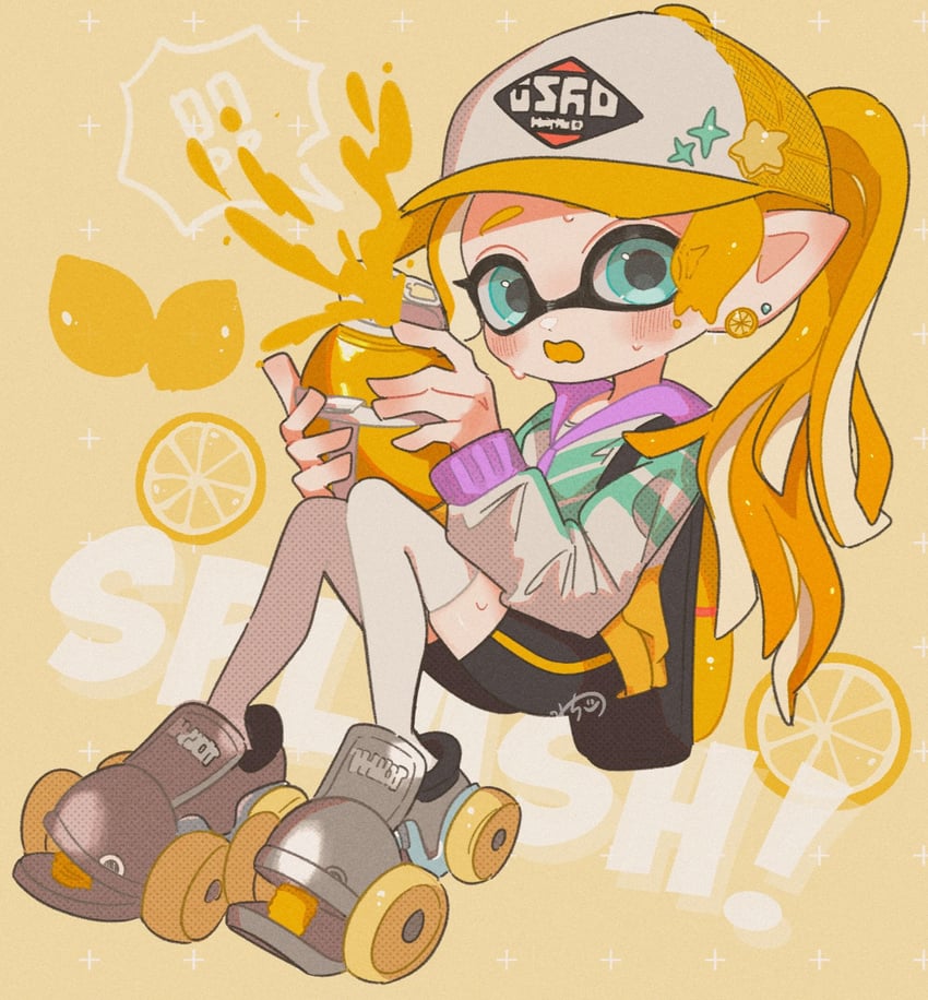 inkling player character and inkling girl (splatoon and 1 more) drawn by hazime_no1