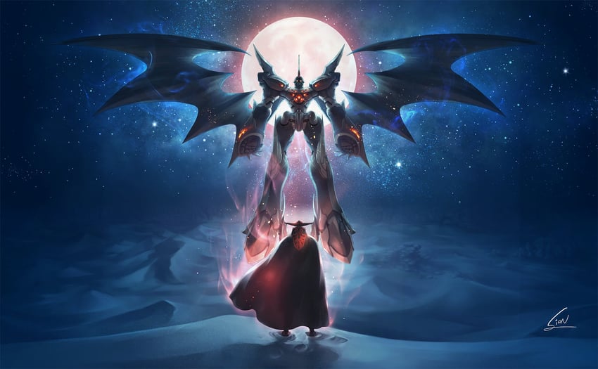 grahf and original weltall (xenogears) drawn by sion_(laterna_magica)