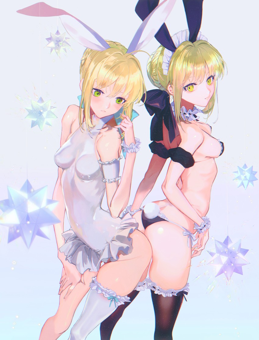 artoria pendragon, saber, and saber alter (fate and 2 more) drawn by yaku_(ziroken)