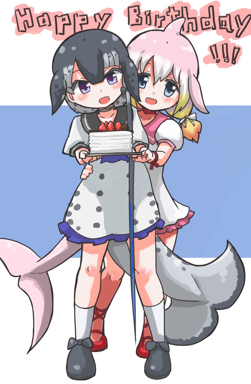 narwhal and chinese white dolphin (kemono friends) drawn by hane_(kirschbaum)