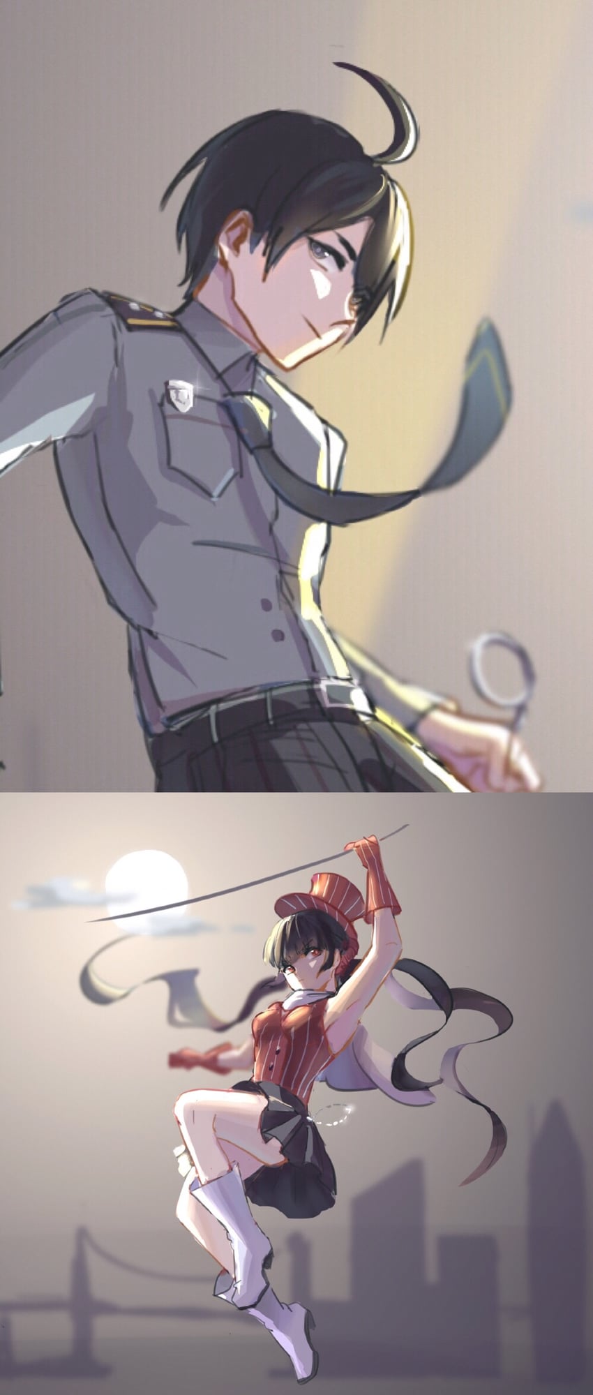 saihara shuichi and harukawa maki (danganronpa and 1 more) drawn by bu_zhengzheng_zhengzai