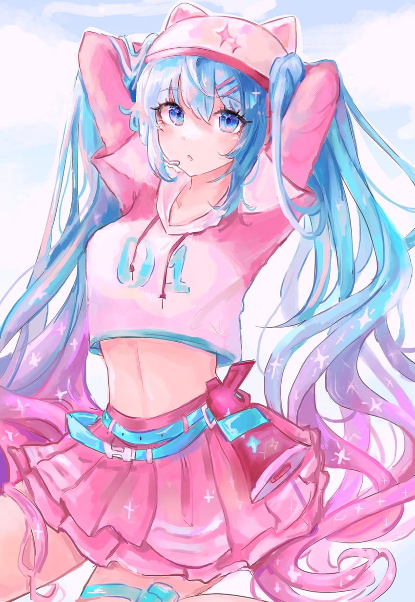 hatsune miku and neko hatsune miku (vocaloid and 1 more) drawn by akari_(akariimia)