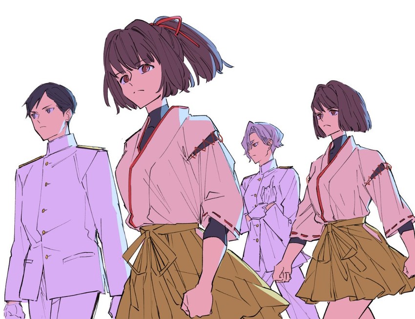 admiral, hyuuga, and ise (kantai collection) drawn by deco_(geigeki_honey)