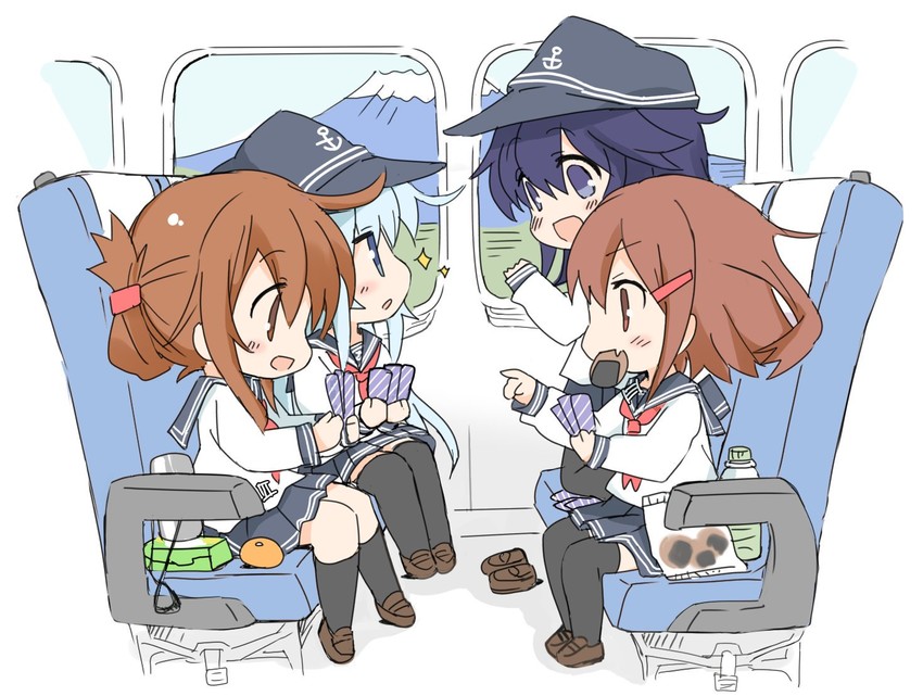 hibiki, inazuma, ikazuchi, and akatsuki (kantai collection) drawn by hizuki_yayoi