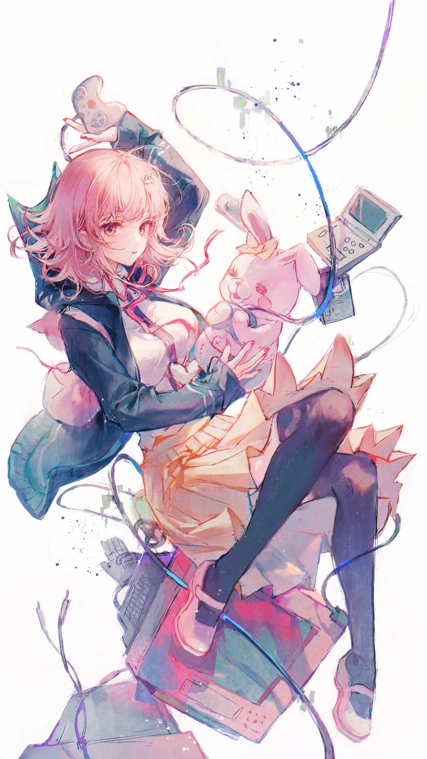 nanami chiaki and monomi (danganronpa and 2 more) drawn by maccha_(mochancc)