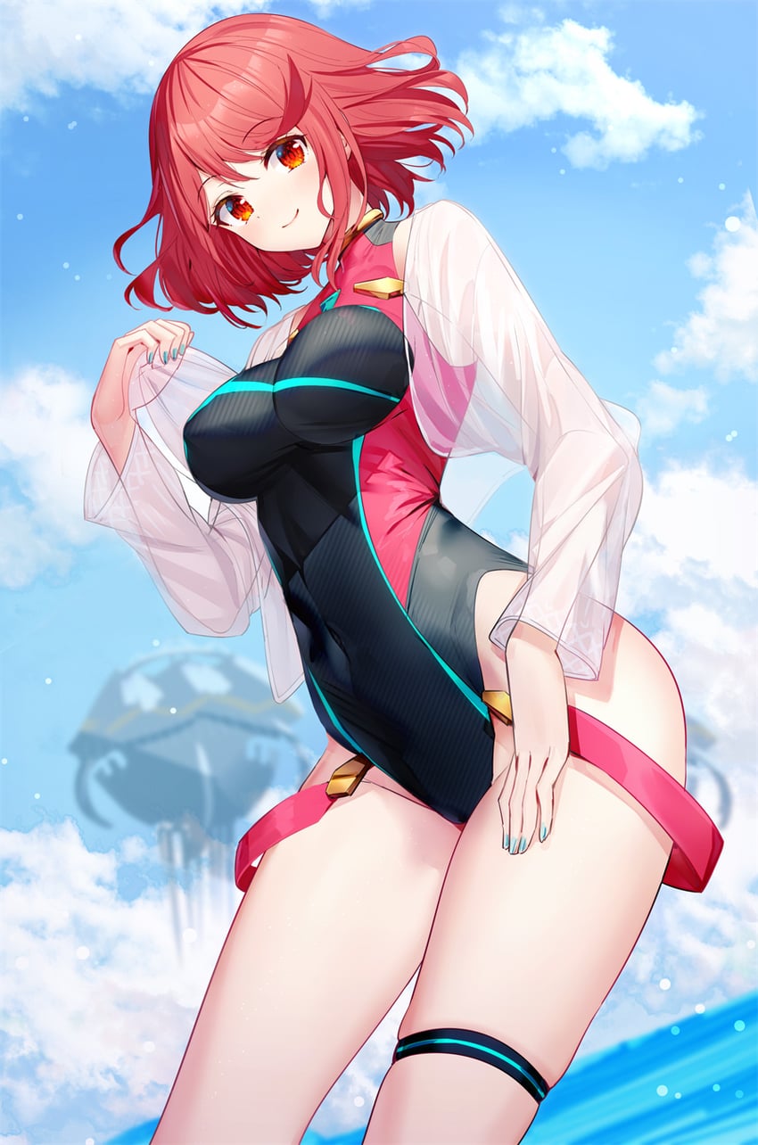 pyra (xenoblade chronicles and 1 more) drawn by ririko_(zhuoyandesailaer)