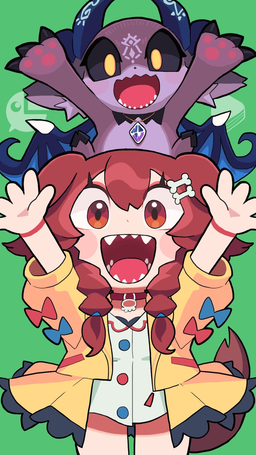 inugami korone and debidebi debiru (hololive and 1 more) drawn by gashi-gashi