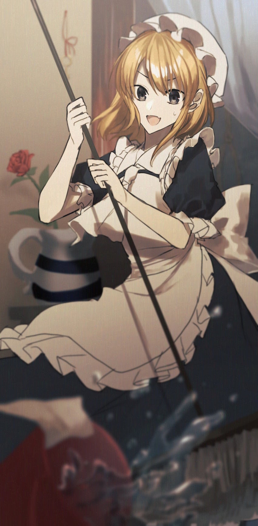 cleaning maid (touhou and 1 more) drawn by otoshiro_kosame