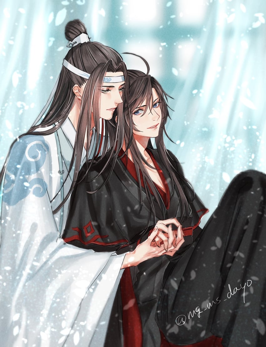 wei wuxian and lan wangji (modao zushi) drawn by mg_ms_dayo