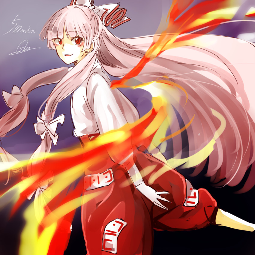 fujiwara no mokou (touhou) drawn by souta_(karasu_no_ouchi)