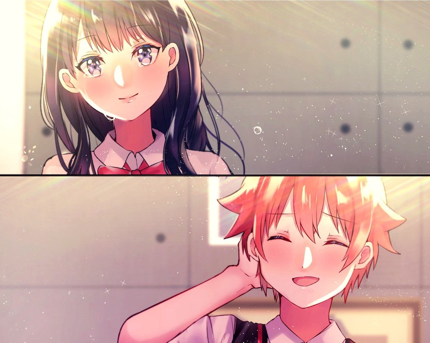 takarada rikka and hibiki yuuta (gridman universe and 1 more) drawn by komugi_(komugi_ckdi)