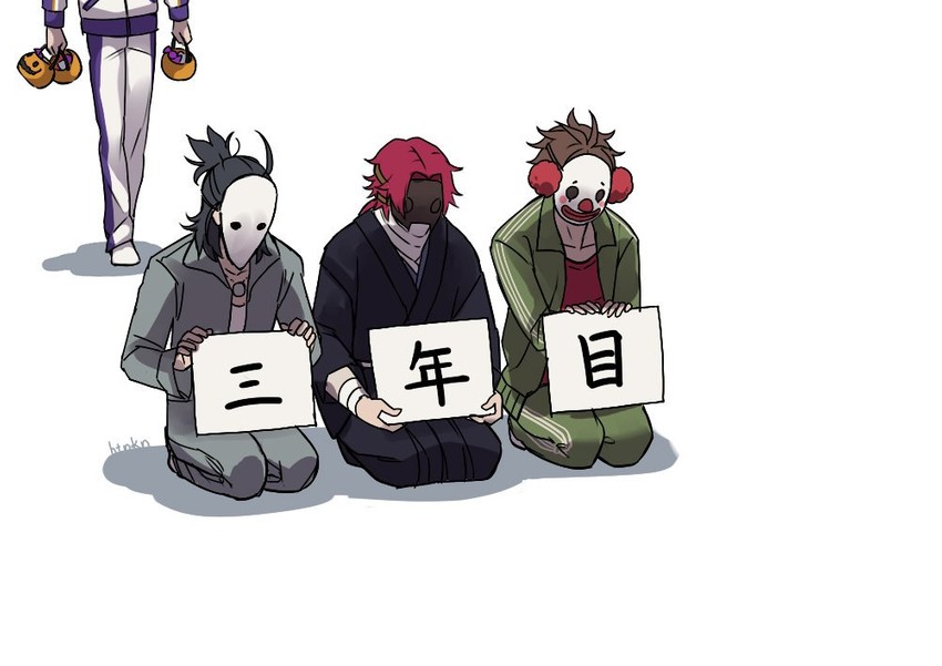 heshikiri hasebe, tonbokiri, otegine, and nihongou (touken ranbu) drawn by samurai10932