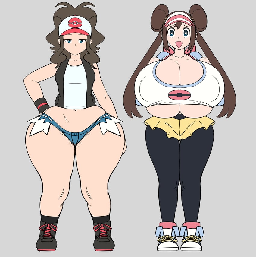 rosa and hilda (pokemon and 2 more) drawn by greyimpaction