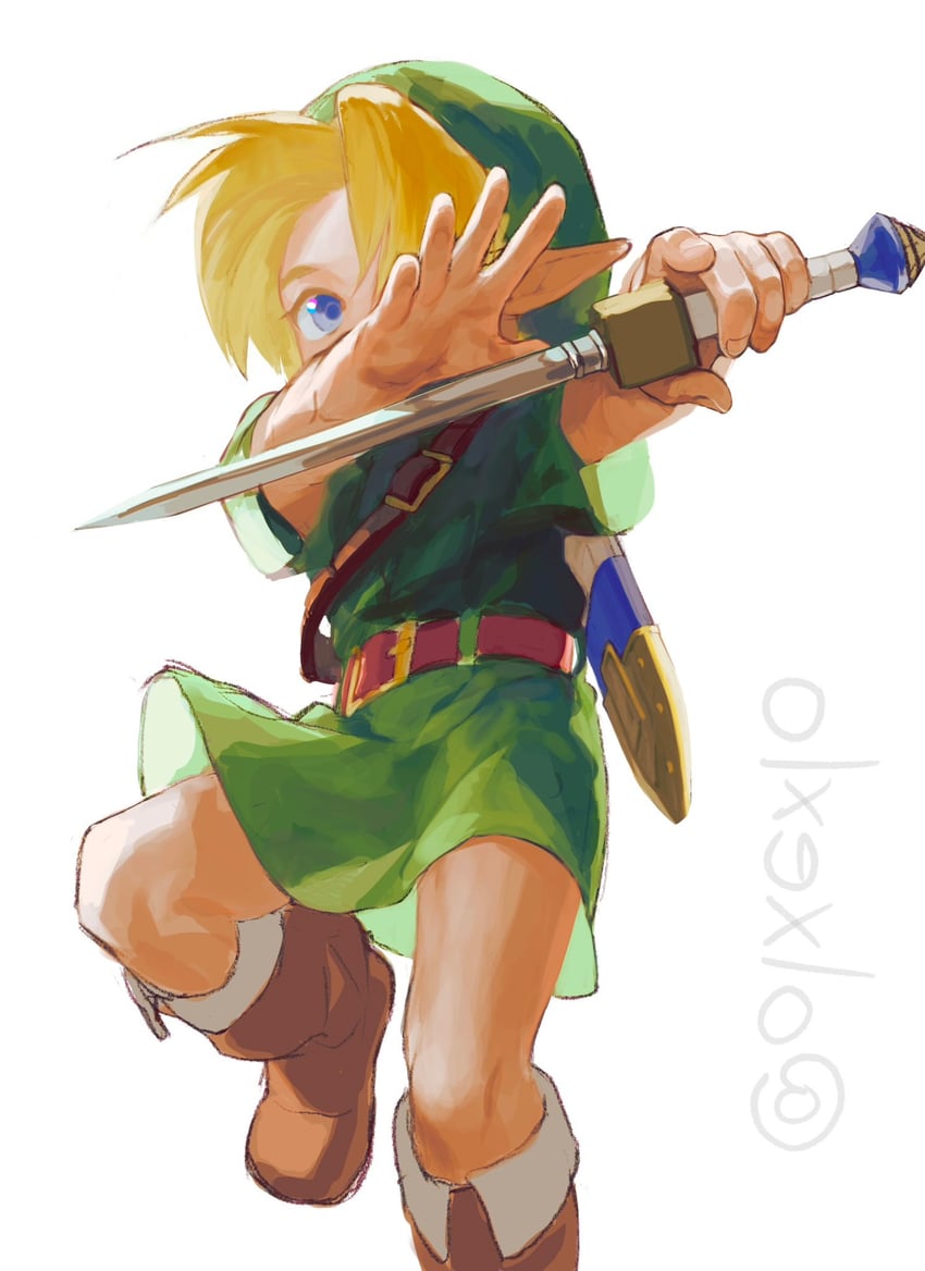 link and young link (the legend of zelda and 1 more) drawn by olxexlo