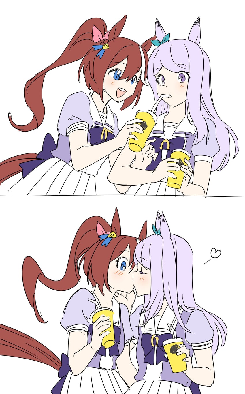 mejiro mcqueen and tokai teio (umamusume) drawn by habsida_(habsida_hpy)