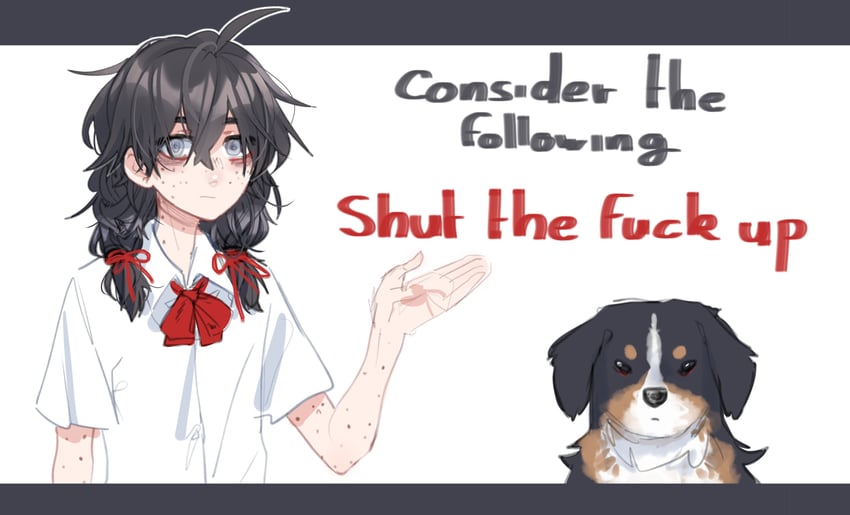 sophie and sophie's dog (original) drawn by popopoka