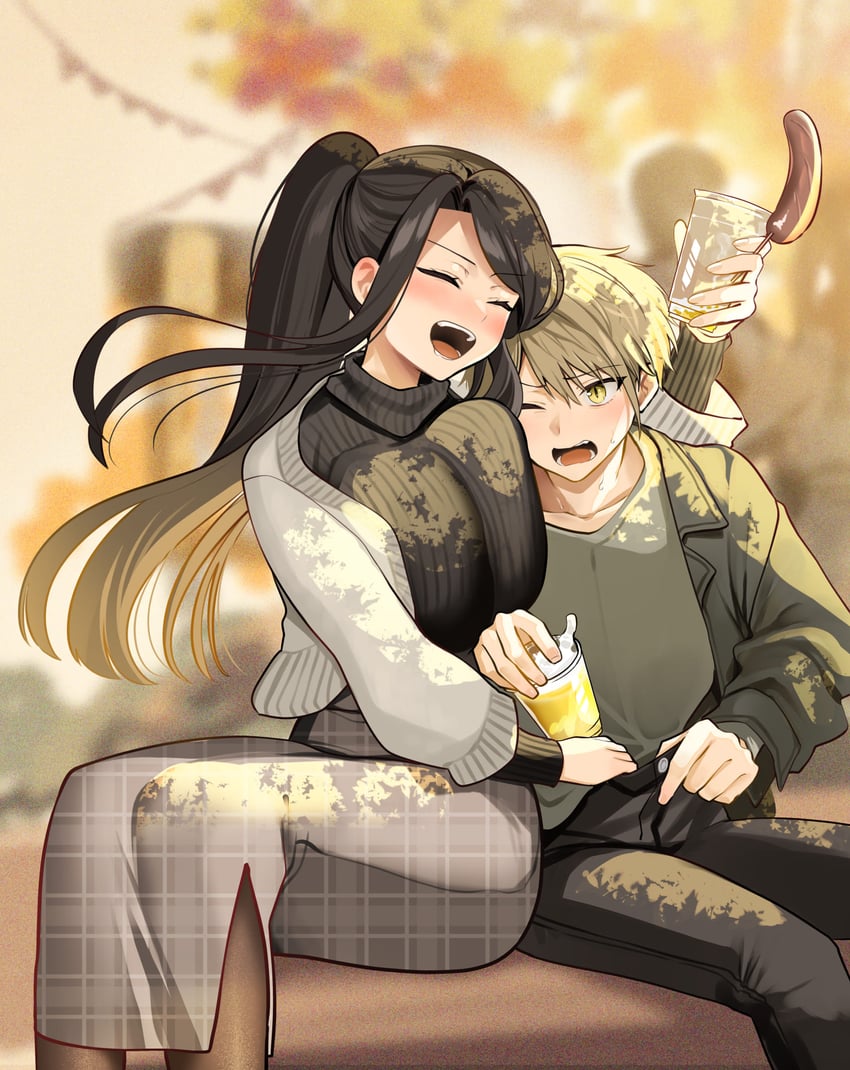 yaotome tsuyako and asuma mitsuya (original) drawn by yunamaro