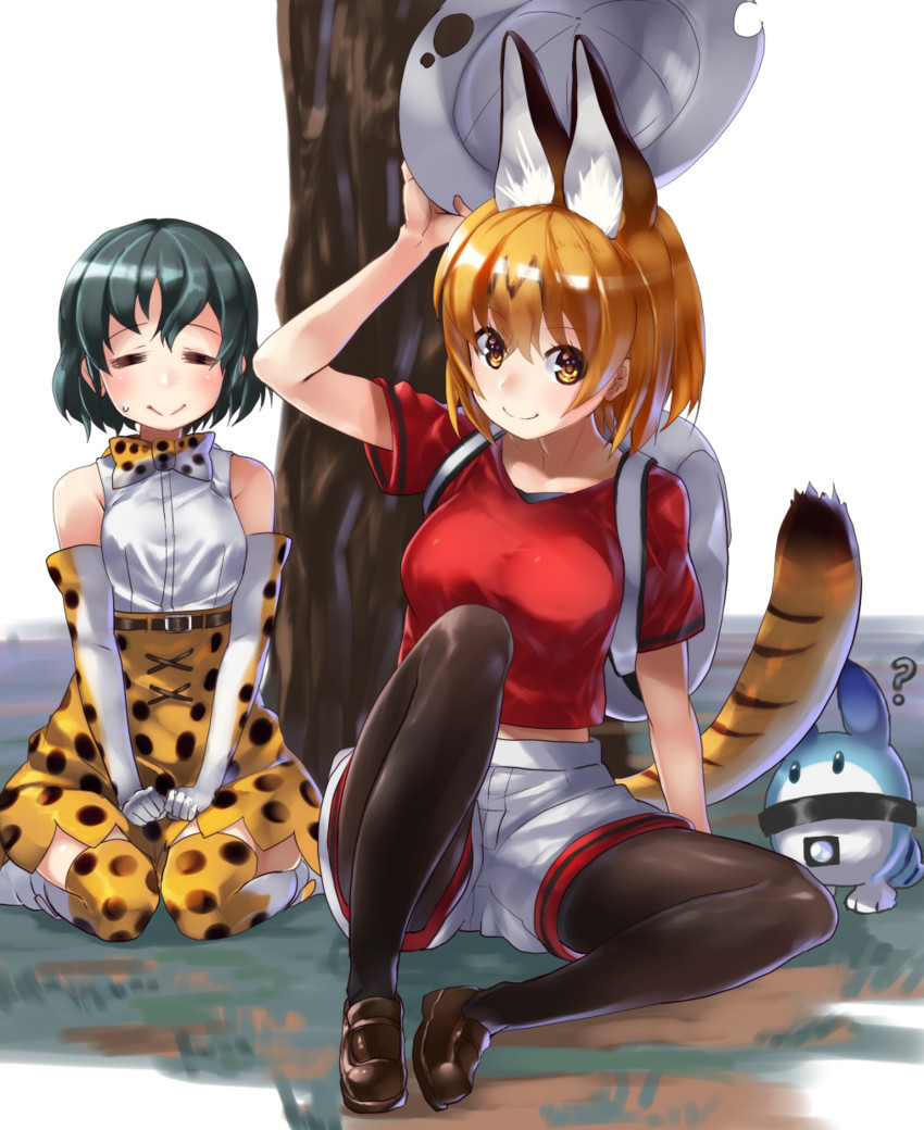 serval, kaban, and lucky beast (kemono friends) drawn by tadano_magu