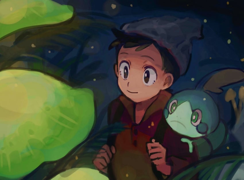 sobble and victor (pokemon and 1 more) drawn by shichibee_(stm_mimi)
