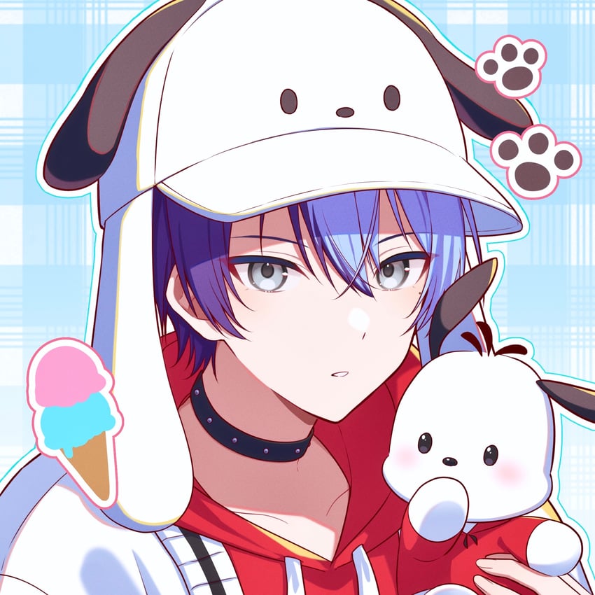 aoyagi touya and pochacco (project sekai and 1 more) drawn by teneko02