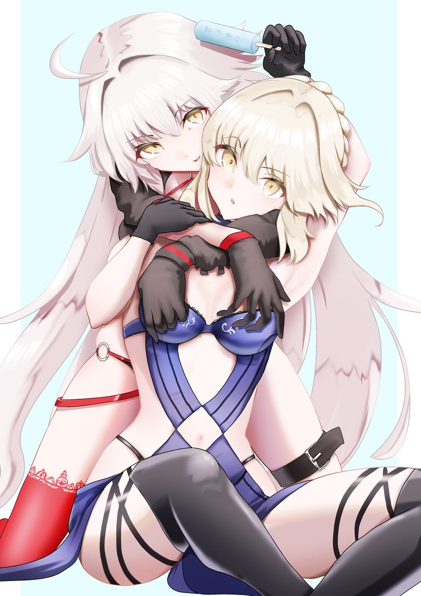 artoria pendragon, jeanne d'arc alter, and saber alter (fate and 1 more) drawn by beatrix_vivi