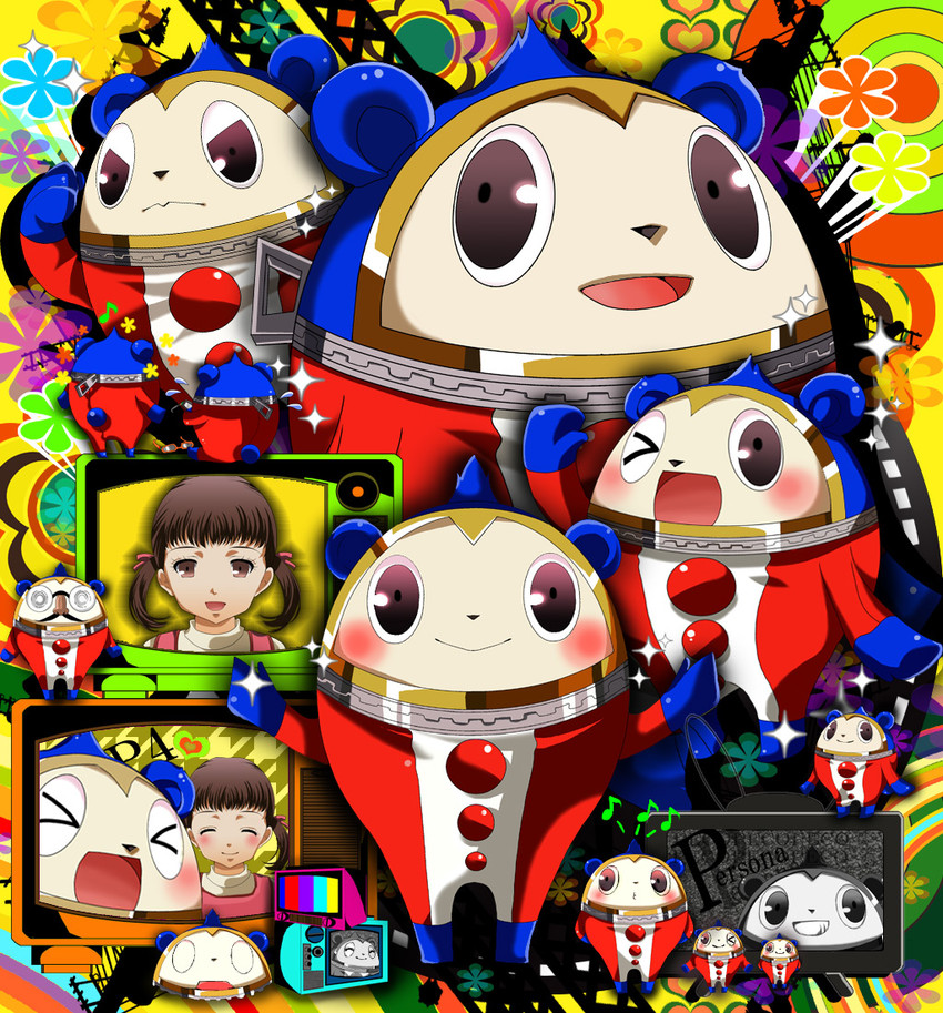 kuma and doujima nanako (persona and 1 more) drawn by pekopokox