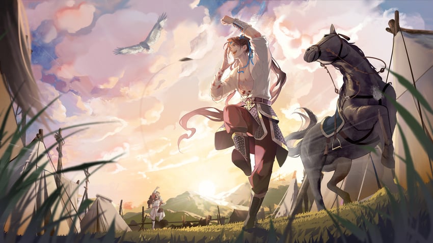 xiao chiye and xiao fangxu (qiang jin jiu) drawn by taifeng_jun_yijing_qi_zhi_le