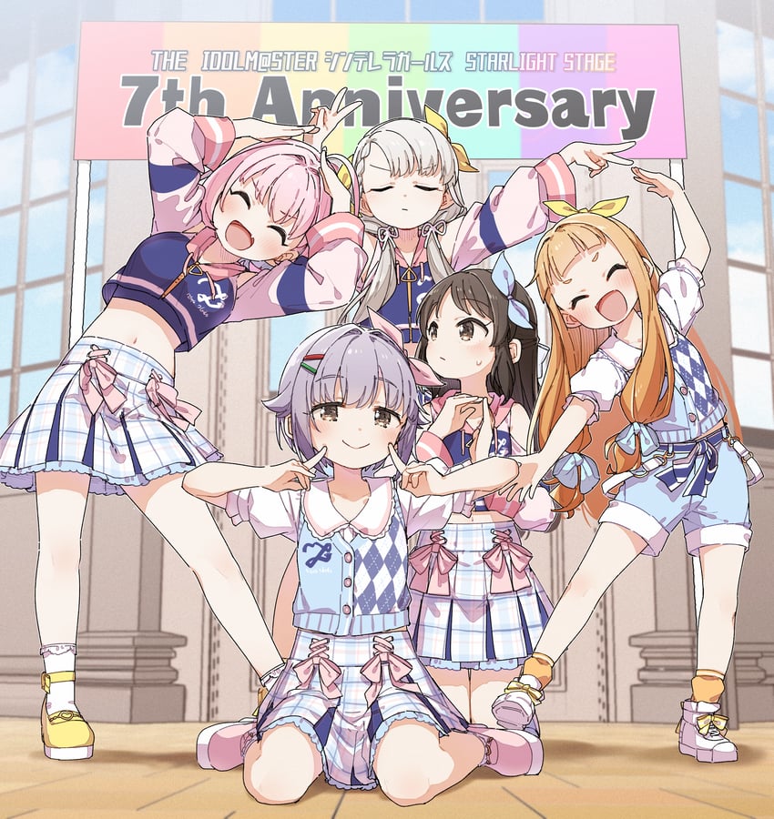 yumemi riamu, tachibana arisu, koshimizu sachiko, hisakawa nagi, and ichihara nina (idolmaster and 2 more) drawn by yukie_(kusaka_shi)