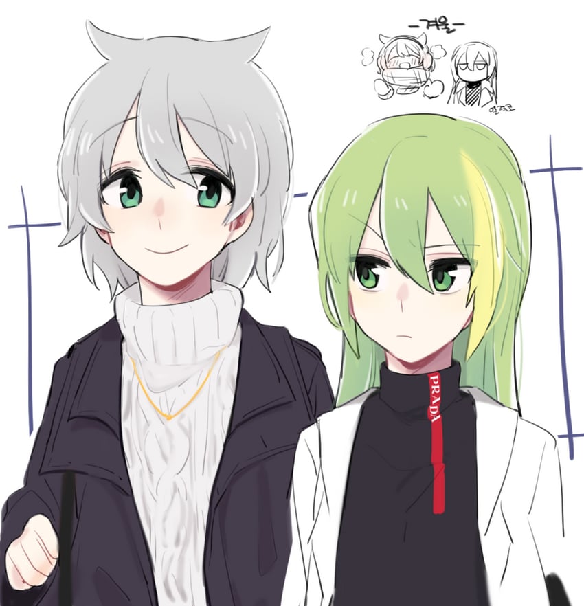 alina gray and azusa mifuyu (mahou shoujo madoka magica and 1 more) drawn by an_sin