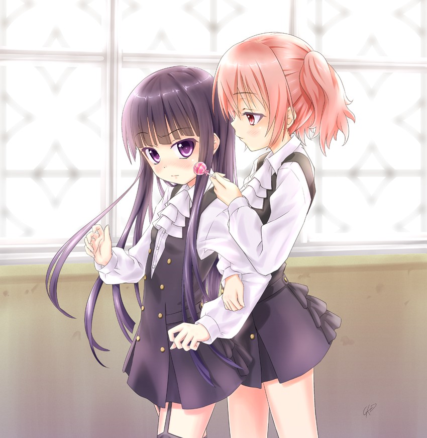 shirakiin ririchiyo and roromiya karuta (inu x boku ss) drawn by gotou_hisashi