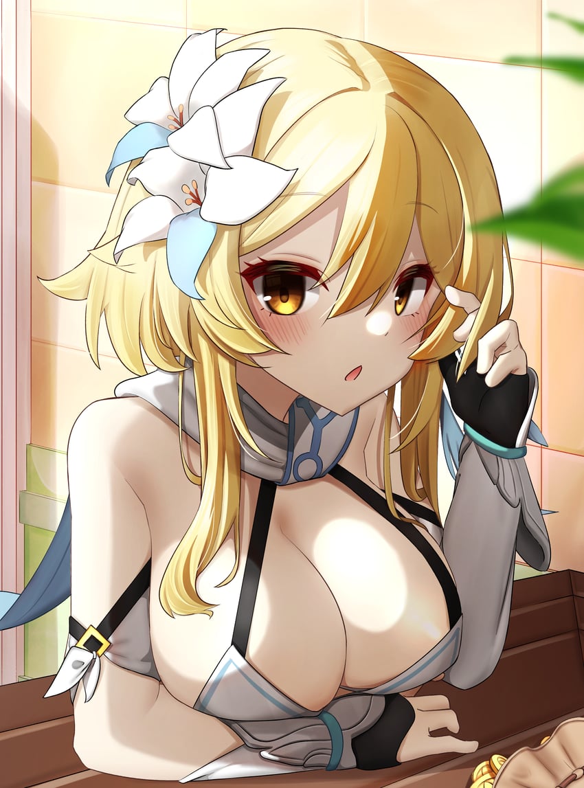 lumine (genshin impact) drawn by oishi_kuwagata