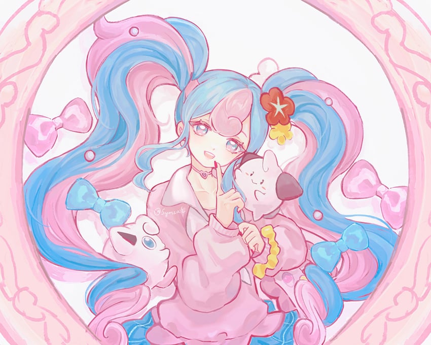 hatsune miku, jigglypuff, fairy miku, and cleffa (pokemon and 2 more) drawn by symzae