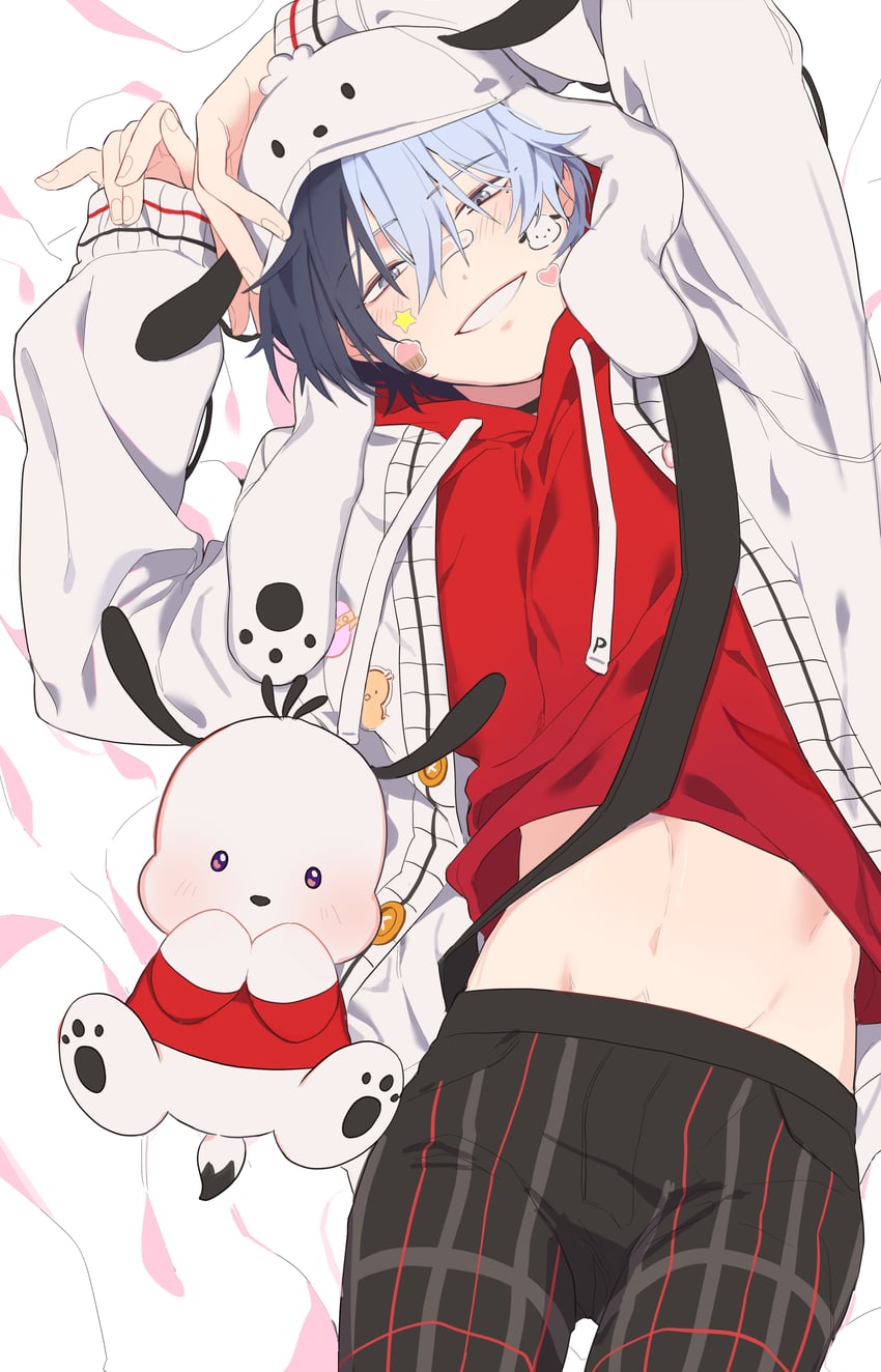 aoyagi touya and pochacco (project sekai and 1 more) drawn by honoljang